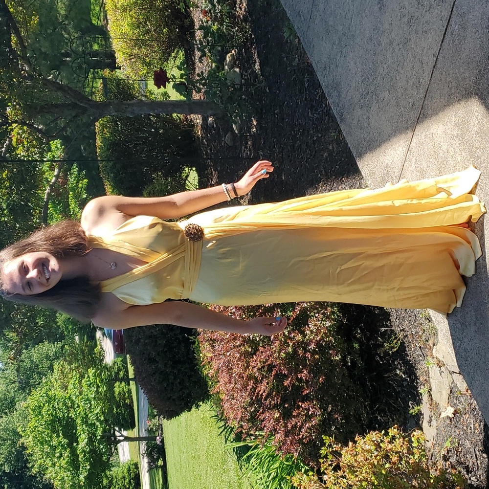 ABS Essentials yellow formal dress - Picture 10 of 12